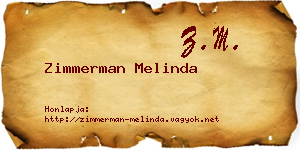 Zimmerman Melinda névjegykártya